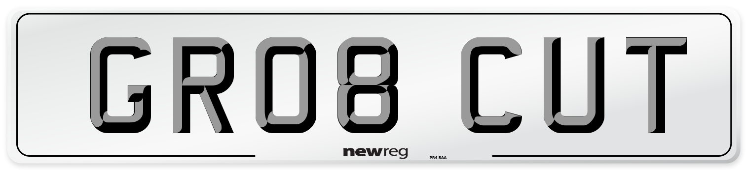 GR08 CUT Number Plate from New Reg